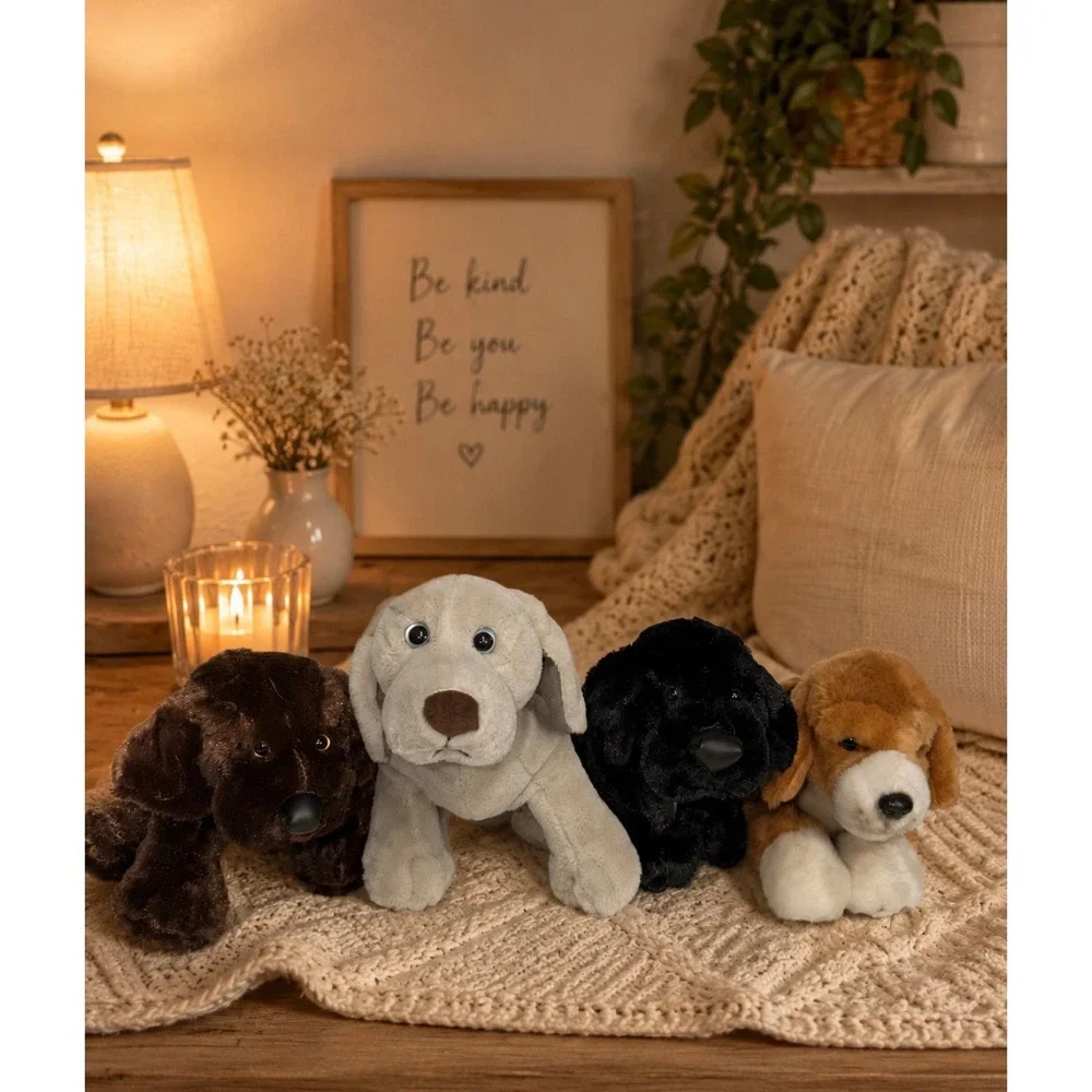 Ganz Webkinz Dog Plush Lot of 4 Chocolate Black Yellow Lab Beagle Stuffed Animal
